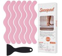 Secopad Autocollants Antidérapants Douche Baignoire 24 Pièces avec Raclette, Adhérence Maximale pour Receveur de Douche, Salle de Bain et Escaliers(Rose)