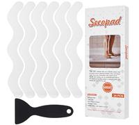 Secopad Autocollants Antidérapants Douche Baignoire 24 Pièces avec Raclette, Adhérence Maximale pour Receveur de Douche, Salle de Bain et Escaliers(Transparent)