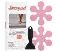 Secopad - Autocollants antidérapants pour baignoire, 24 pièces - Tapis de douche de sécurité avec appliques adhésives et grattoir de qualité supérieure - Rose