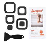 Secopad - Autocollants antidérapants pour baignoire, 72 pièces - Sécuritaires pour baignoire et douche - Adhésifs avec raclette (Noir)