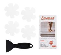 Secopad - Autocollants antidérapants pour baignoire avec raclette de qualité supérieure - Flocons blancs