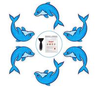 Secopad Lot de 20 autocollants antidérapants pour baignoire et douche avec grattoir de qualité supérieure Motif dauphin