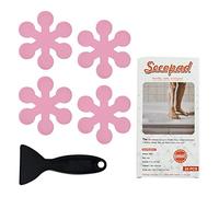 Secopad Lot de 24 autocollants antidérapants pour baignoire avec grattoir de qualité supérieure (rose)