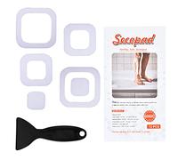 Secopad Lot de 72 autocollants antidérapants pour baignoire, douche, tapis de sol avec grattoir (blanc)