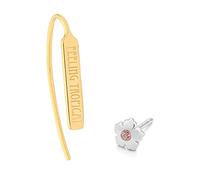 Secrecy Boucles d'oreilles pour femme en argent sterling 925 plaqué or 18 K Tropical avec « topaze de 2 mm en ton rose »