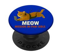 Secret Agent Cat on Mission - Art parodie espion drôle PopSockets PopGrip Adhésif