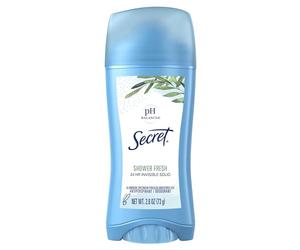 Secret Antisudorifique et Déodorant pour les femmes, pH équilibré invisible solide, douche parfum frais, 2.6 Oz