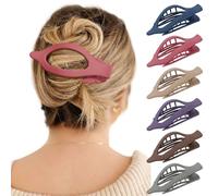 SECRET AROMA 6 pinzas planas para el pelo para mujer, estilo francés Concord, para cabello grueso y fino, antideslizantes, de fijación fuerte