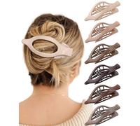 SECRET AROMA 6 pinzas planas para el pelo para mujer, estilo francés Concord, para cabello grueso y fino, antideslizantes, de fijación fuerte