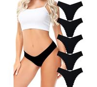 SECRET AROMA Hipster sans Couture pour Femmes Bikini Chic Pas de présentation des sous-vêtements Hipster Extensible à Taille en V Culotte Invisible Côtés Ondulés Paquet de 7
