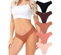 SECRET AROMA Hipster sans Couture pour Femmes Bikini Chic Pas de présentation des sous-vêtements Hipster Extensible à Taille en V Culotte Invisible Côtés Ondulés Paquet de 7