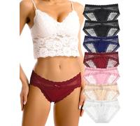 SECRET AROMA Lot de 7 Culotte Femme Culottes en Dentelle pour Femmes sous-vêtements Sexy Slips S-XXL