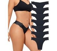 SECRET AROMA sous-vêtements sans Couture pour Femmes Bikini Effronté Coupe Haute sous-vêtements en Dentelle Culottes Invisibles, Paquet de 7 S-XL