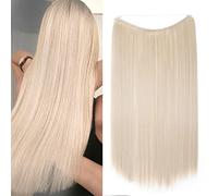 Secret Bandeau Wire in Hair Extensions Élastique Extension de Cheveux Naturels Postiche Ombre pour les Femmes 50cm Droite - Blond de blanchiment