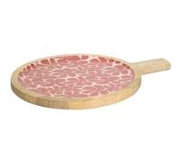 Secret de Gourmet - Assiette de Présentation en Bois "Inaya" 40cm Terracotta Rouge