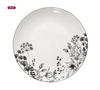 Secret de Gourmet Assiette Plate à Dîner Motif Floral Blanc Ø 27 c