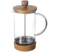 Frenchpress Cafetière à piston en verre et bambou 600 ml pour 2 pots de café ou de thé