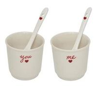 Secret de Gourmet - Coffret 2 Tasses à Café "Valentine" 10 lanc Blanc G