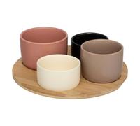 Secret de Gourmet - Coffret Apéritif Wavy Bliss 5 Pièces Bambou et Céramique