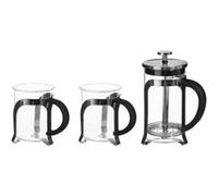 Secret de Gourmet - Coffret Cafetière & 2 Tasses Café 60cl Noir Noir