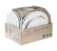 Secret de Gourmet Colorama Service de table Blanc - 18 pièces