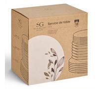 Secret de Gourmet – Service de table 18 pièces "Lila" 26 cm Blanc & Noir