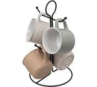 - Lot de 4 Mugs sur Rack "Léo" 14cl Multicolore