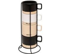 Secret de Gourmet - Lot de 4 Mugs sur Rack "Luca" 24cl Multicolore Multicolore G