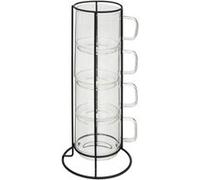 Secret de Gourmet - Lot de 4 Mugs sur Rack "Mia" 30cl Transparent Transparent G