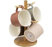 - Lot de 4 Mugs sur Rack "Nature" 38cl Multicolore