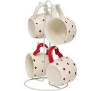 Secret de Gourmet - Lot de 4 Mugs sur Rack "Valentine" 22 lanc Blanc