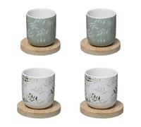 Secret de Gourmet - Lot de 4 Tasses à Café "Green Harmony" 13cl Vert