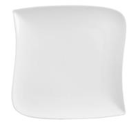 Secret de gourmet - Lot De 6 Assiettes à Dessert Carrées Design Vague - 21 Cm X 21 Cm - Porcelaine