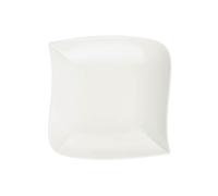 Secret de Gourmet - Lot de 6 Assiettes Creuses Carrées Vague 22cm Blanc