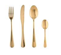 Secret de Gourmet – Ménagère design inox Gold – 16 pièces – Doré