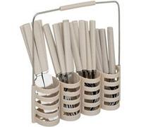 Secret de Gourmet - Ménagère 24 Pièces Avec Rack "Géo" 24cm Beige G