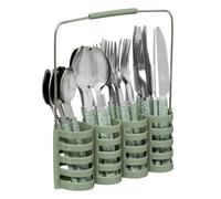 Secret de Gourmet - Ménagère 24 Pièces Avec Rack "Géo" 24cm Vert