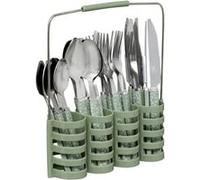 Secret de Gourmet - Ménagère 24 Pièces Avec Rack "Géo" 24cm Vert G