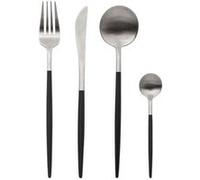 Secret de Gourmet - Ménagère 24 Pièces Inox "Ida" 27cm Noir G