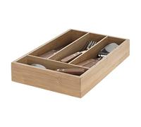 Secret de gourmet - Ménagère en INOX 24 Pièces avec Range-Couverts en Bois Collection Cadence