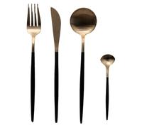 Secret de Gourmet - Ménagère en INOX 24 pièces Couverts en INOX Modèle IDA NOIR OR