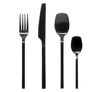 Secret de Gourmet - Ménagère Modern Wood en Acier inoxydable - 24 pièces - Noir Mat