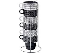 Mugs - Secret de Gourmet - Lot de 6 - Blanc - Cylindrique - Compatible lave-vaisselle