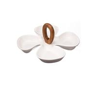 Secret de Gourmet - Plat Apéritif à Poignée Trèfle 28cm Blanc Blanc G