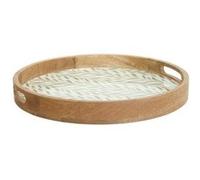Atmosphera – Plateau de service Inaya – Rond 38 cm manguier vert olive