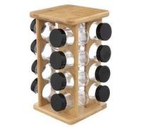 Secret de Gourmet - Présentoir à épices rotatif - 16 pots - Bambou