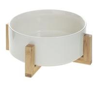 Saladier en Bambou et Céramique Blanche 23 cm