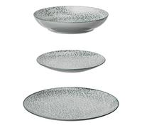 Secret de Gourmet – Service de vaisselle 18 pièces Jasmin – Motif végétal vert – Ø 19/20/26,5 cm