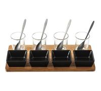 Secret de Gourmet - Service Apéritif 13 pièces Plateau en Bambou, Ramequins, Verrines et cuillères