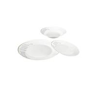Secret de Gourmet - Service de Table 18 Pièces Esquisse 27cm Blanc & Gris